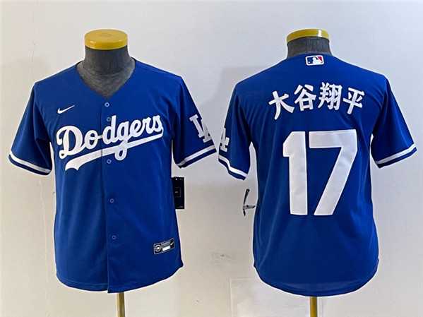 Youth Los Angeles Dodgers #17 Shohei Ohtani Blue Stitched Baseball Jersey->mlb youth jerseys->MLB Jersey
